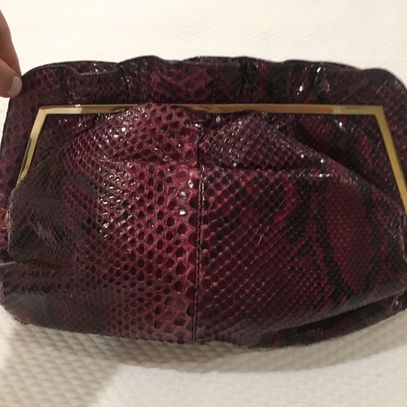 Judith Leiber Authentic ReptileSkinBurgundyPurple - Picture 1 of 11